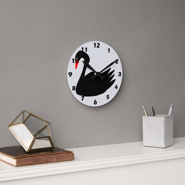 Black Swan Design Round Clock (Office)