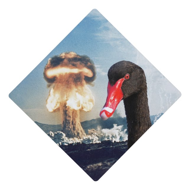 Black Swan Disaster Graduation Cap Topper (Front)