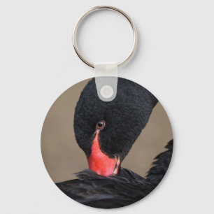 Black Swan Faux Canvas Keychain