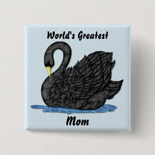 Black Swan for Mom 2 Inch Square Button