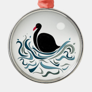 Black Swan Metal Ornament