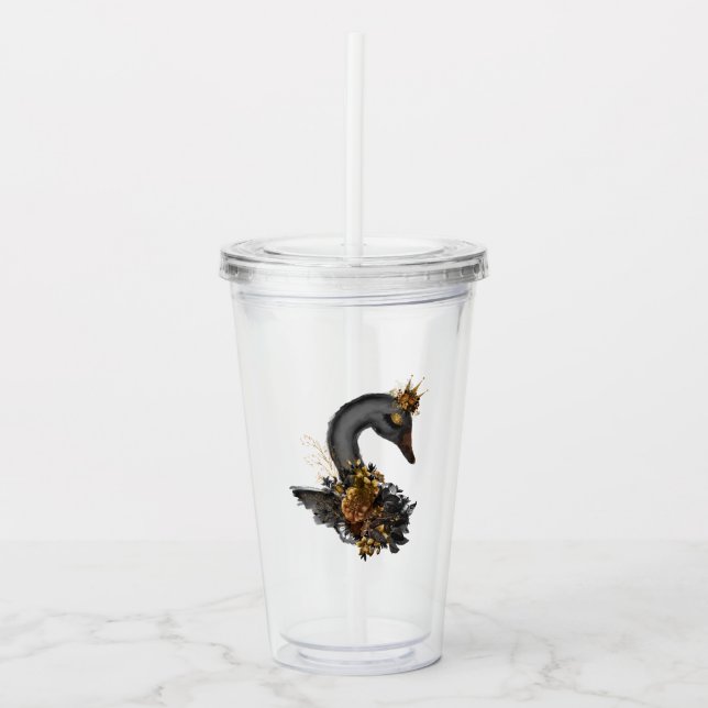 Black Swan Quinceañera Acrylic Tumbler (Front)