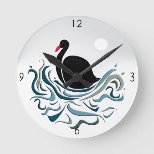 Black Swan Round Clock