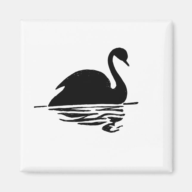 Black Swan Silhouette Magnet (Front)