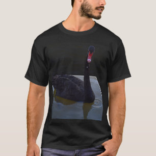 Black Swan Swimming In Dimensional Pond, T-Shirt