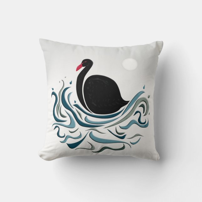 Black Swan Throw Pillow (Front)