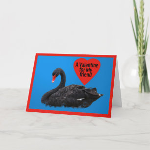 Black Swan Valentine Card for Friend