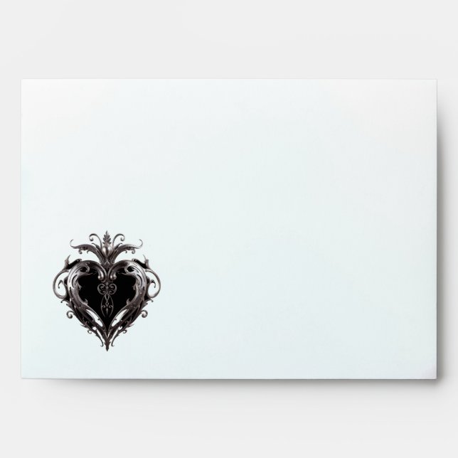 Black Swan Wedding Frame – Gothic Romance Love  Envelope (Front)