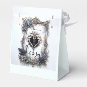 Black Swan Wedding Frame – Gothic Romance Love Favor Box