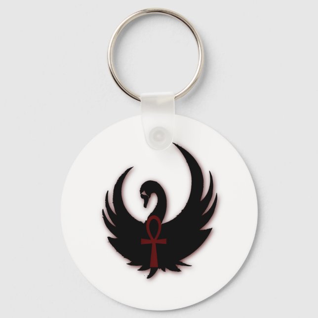 Black Swan with Ankh Keychain (Front)