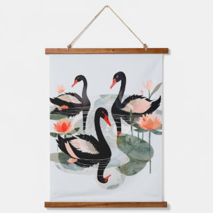 Black Swans Hanging Tapestry