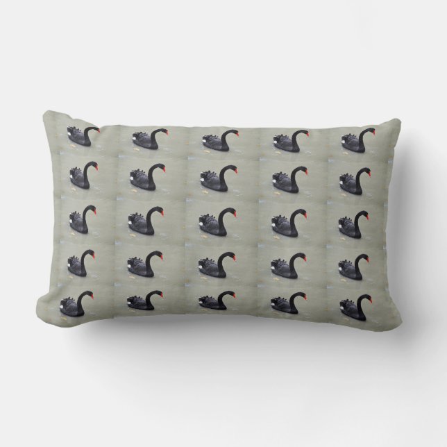 Black swans lumbar pillow (Front)