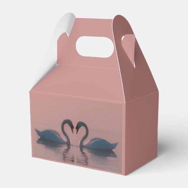 Black Swans Must Be Love Pink Sky Favor Box (Front Side)