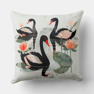 Black Swans Throw Pillow