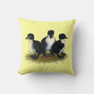 Black Swedish Ducklings Throw Pillow