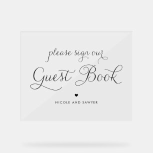Black Sweet Calligraphy Mariage Livre d'invité