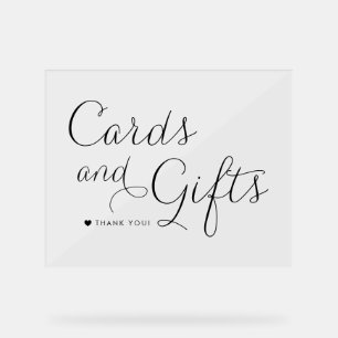 Black Sweet Calligraphy Wedding Cards and Gifts Acrylic Sign