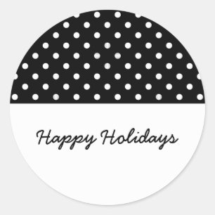 Black Sweet Polka Dot Holiday Stickers