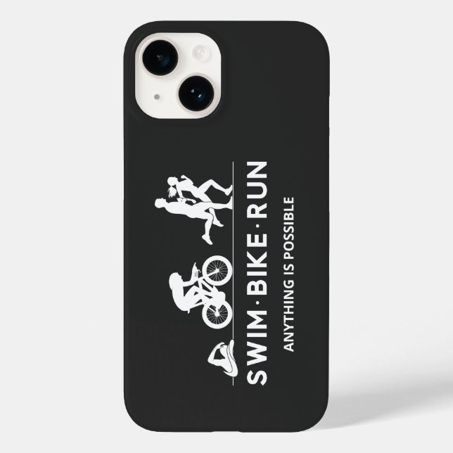 Black • Swim Bike Run Triathlon Icon Series Case-Mate iPhone Case (Back)