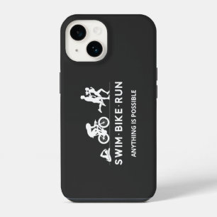Black • Swim Bike Run Triathlon Icon Series iPhone 14 Case