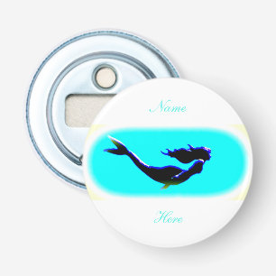 black swimming mermaid bottle opener