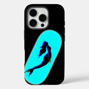 black swimming mermaid iPhone 16 pro case