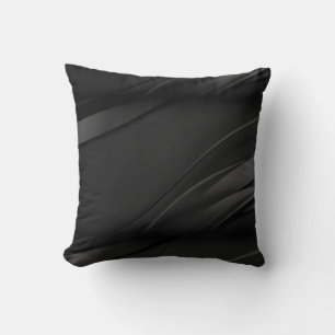 Black Swirl Accent Throw Pillow