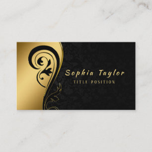Black Swirl And Damask Business Card