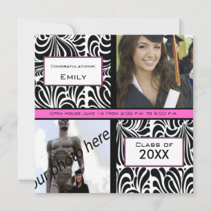 Black Swirl Graduation Farewell Invitation