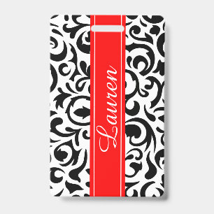 Black Swirl Luggage Tag / Badge