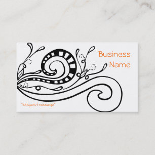 Black Swirled Doodle Design Business Card