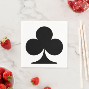 Black Symbol of Clubs, Playing Card Shape Napkin