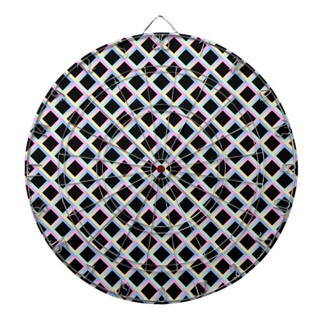 Black Symmetric Diamonds with Gradient Frames Dartboard (Front)