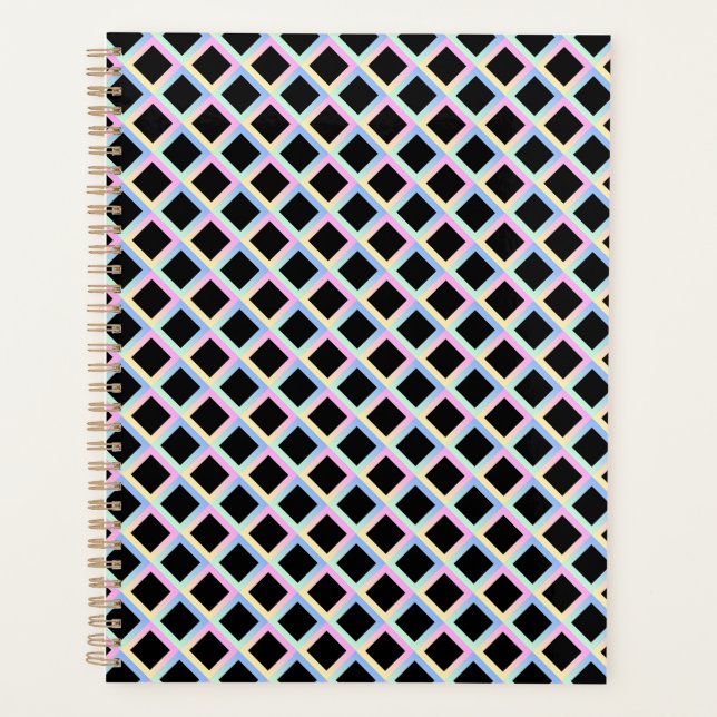 Black Symmetric Diamonds with Gradient Frames Planner (Front)