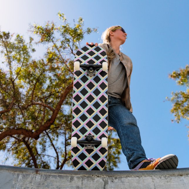 Black Symmetric Diamonds with Gradient Frames Skateboard (Outdoor 1)