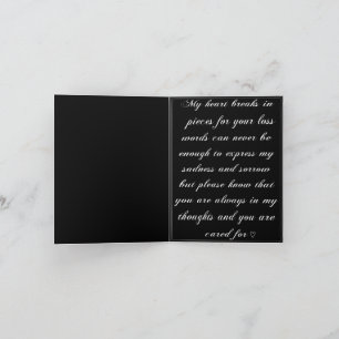 Black Sympathy Card with Flower and Butterflies