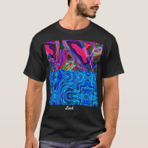 black t-shirt for men with neon print