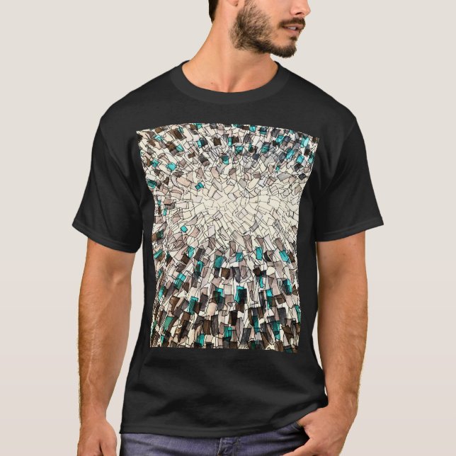 Black T-Shirt with Shattered Glass Design (Front)