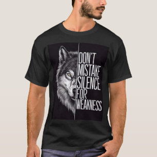 Black T_ shirt with wolf Design 