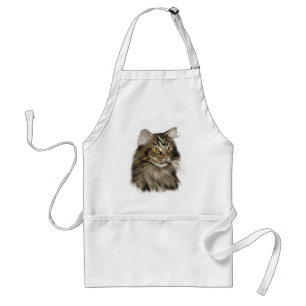 Black Tabby Maine Coon Cat Standard Apron