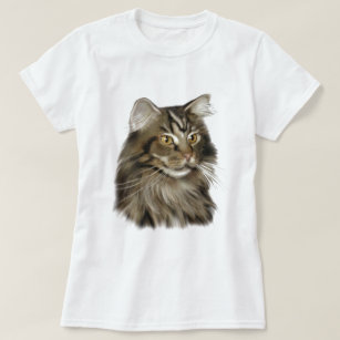 Black Tabby Maine Coon Cat T-Shirt