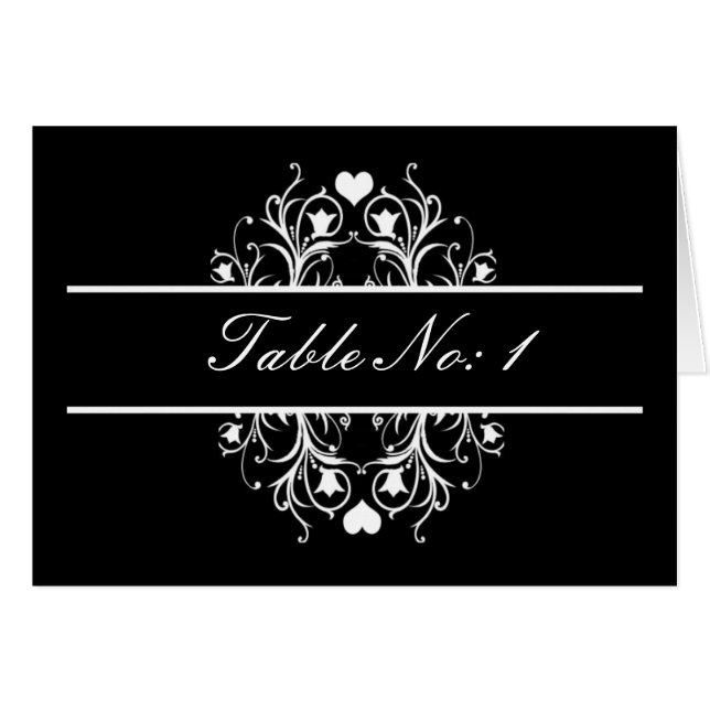 black table seating card (Front Horizontal)