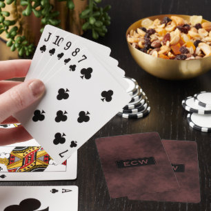 Black Tag Monogram on Smokey Light Brown Sharp Playing Cards