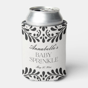 Black Talavera Tile Spanish Fiesta Baby Sprinkle Can Cooler