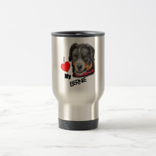 Black Tan Bernese Dog Love Travel Mug
