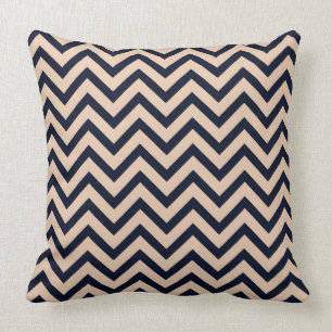 Black/Tan/Brown/White Chevron Pillow
