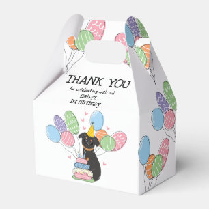 Black Tan Brussels Griffon Dog Birthday Party Favor Box