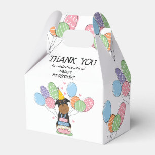 Black Tan Brussels Griffon Dog Birthday Party Favor Box