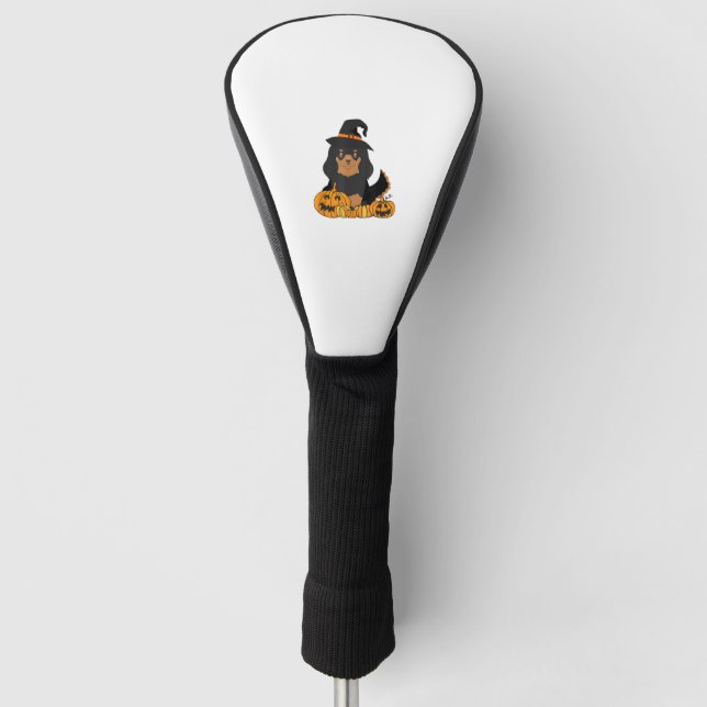 Black Tan Cavalier King Charles Spaniel Dog Hallow Golf Head Cover (Front)