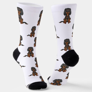 Black & Tan Cavalier King Charles Spaniel Pattern Socks